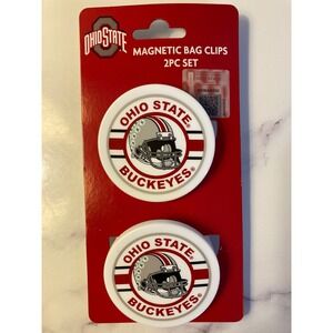 Ohio State Buckeyes Magnetic Bag Clips 2pc Set NCAA OSU Helmet Logo 17845-1